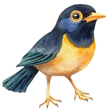 recommend clip art: Myna watercolor clipart illustration isolated