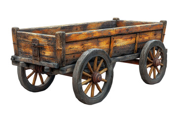 a wooden wagon with wheels