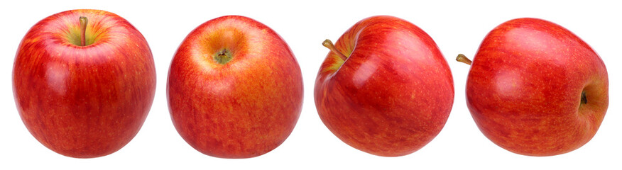 Red apple isolated, fresh red apple, transparent PNG, PNG format, full depth of field, cut out, Collection, set