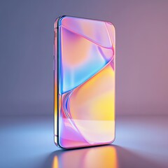 Colorful abstract smartphone design with glassy surface