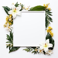 Botanical flower plant frame.