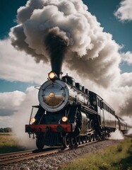Naklejka premium steam train in the countryside