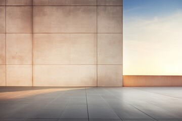 Large building wall at mornung dawn architecture flooring outdoors.