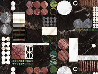 Background of a marbles mixed in different shapes