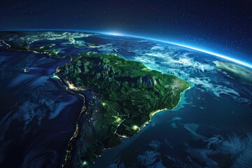Brazil earth illuminated astronomy.