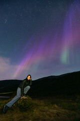 Girl under the aurora 