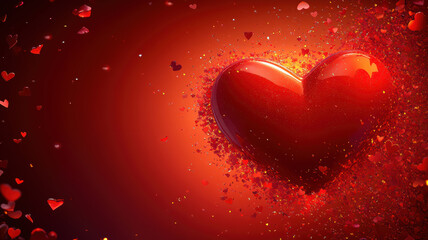 Obraz premium Red hearts digital art for Valentine's Day