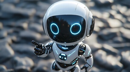 humanoid robot face,digital illustration generative AI