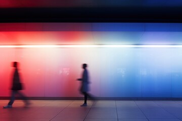 Obraz premium Blank banner walking motion light.