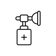 Anesthesia outline icons, minimalist vector illustration ,simple transparent graphic element .Isolated on white background