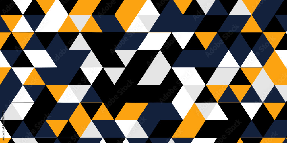 Aufkleber Abstract colorful Seamless triangular pattern background. Pattern with random colored Diamonds Generative Art background Art, Multi Colored, Party Social Event Vector design and modern art template.	

