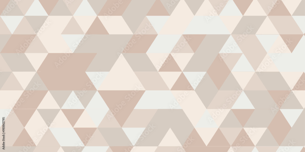 Aufkleber Abstract seamless pattern geometric triangle background with Origami style. Vector brown triangular mosaic and low polygon texture Creative Design wallpaper template background, vector illustration.	