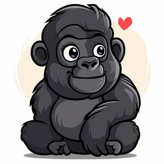 gorilla catoon cute vector image
