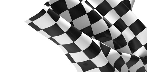 Naklejka premium The checkered flag waves signifying the end of the race