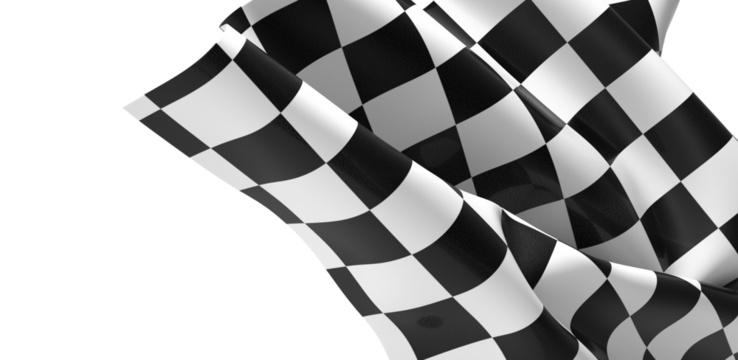 The checkered flag waves signifying the end of the race