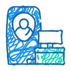 cryonics medical equipment doodle icon sketch vector. cryonics medical equipment sign. isolated symbol illustration