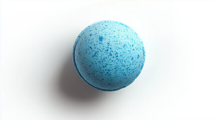 Aromatic blue bath bomb isolated on white.