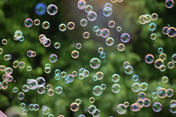 Bubbles from a summer hometown parade 