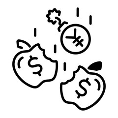 Food insecurity icon in line style