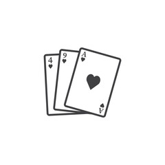 Heart playing cards icon vector illustration template