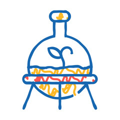 laboratory growth plant in flask doodle icon sketch vector. laboratory growth plant in flask sign. isolated symbol illustration