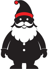 santa Claus black silhouette white background