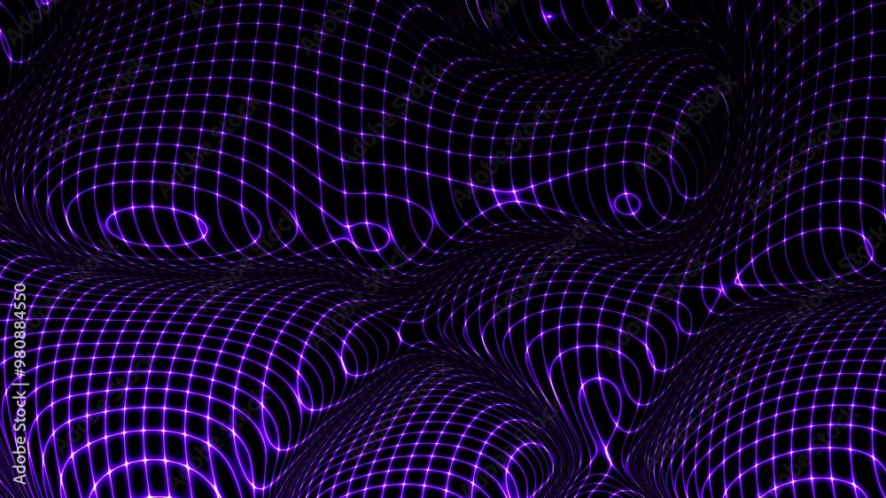 Aufkleber futuristic purple digital waves undulating across a cybernetic landscape. looping footage