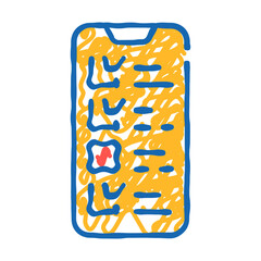 reviews on phone screen doodle icon sketch vector. reviews on phone screen sign. isolated symbol illustration