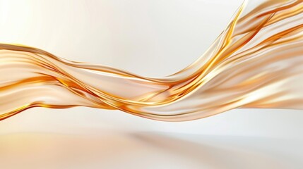 Naklejka premium Elegant Flowing Waves in Golden Tones