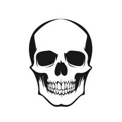 Fototapeta premium Classic skull symbol, bold and simple, black and white