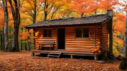 cabin with autumn