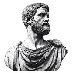 Roman man vintage illustration isolated on transparent background