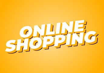 Online shopping. Text effect in 3D style with modern colors