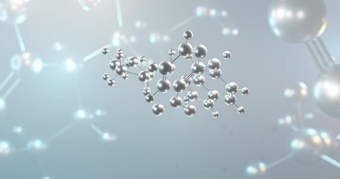 CP-135807 rotating 3d molecule, molecular structure of serotonin receptor agonists, seamless video