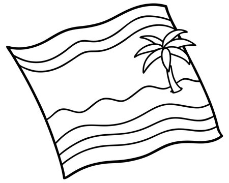 recommend clip art: beach towel outline coloring book page line art drawing