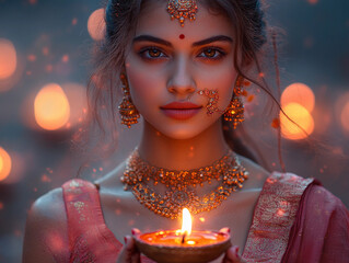 Diwali Elegance: A Glowing Moment of Serenity