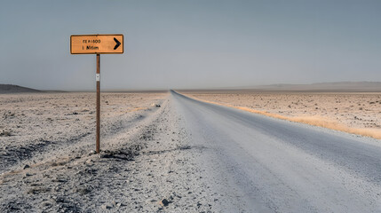 Desert Road Sign   Direction to the Horizon © Eing