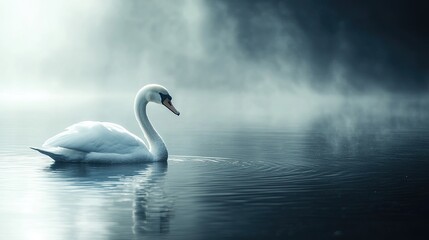 Fototapeta premium swan isolated on abstract background