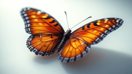 Fototapeta premium A vibrant orange butterfly with intricate wing patterns.