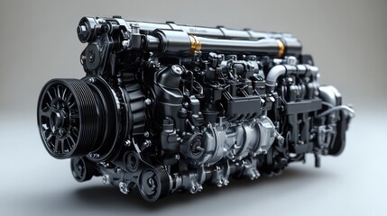 Detailed view of a high-performance automotive engine.