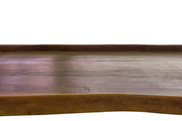 Table en bois massif, fond blanc 