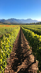 Expansive Vineyard Panorama During Colorful Harvest Season  
