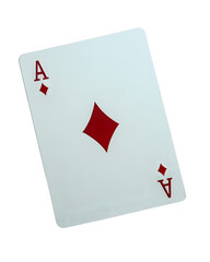 Obraz premium Winning poker hand, diamonds ace, Transparent background