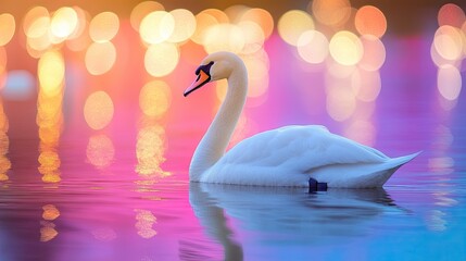 Fototapeta premium swan isolated on colorful background