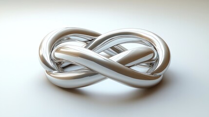 Fototapeta premium A shiny, intertwined infinity symbol representing eternity and connection.