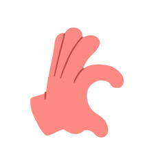Hand, pointing, leaning, grasping, clenching, holding, different arm action, gesture symbol, different hand gestures, signs shown with palm and fingers isolated on background flat vector illustration.