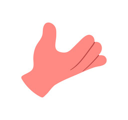 Hand, pointing, leaning, grasping, clenching, holding, different arm action, gesture symbol, different hand gestures, signs shown with palm and fingers isolated on background flat vector illustration.