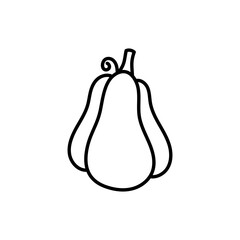 Pumpkin outline for fall or halloween season,Autumn doodle