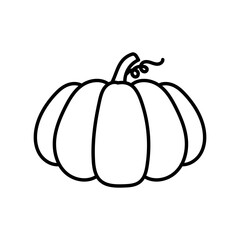 Pumpkin outline for fall or halloween season,Autumn doodle
