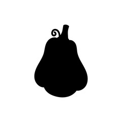 Black pumpkin silhouette for fall or halloween season